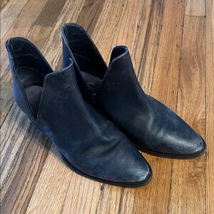 Free People Navy Leather Boots
